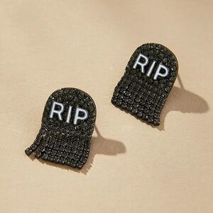 Anthropologie BaubleBar RIP Grave Chain Earrings
